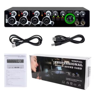 Xtuga E-44 24Bit 192KHz 4 Input 4 Output USB Audio Interface Sound Card