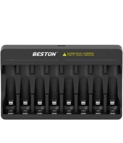 BESTON M7012 8-slot battery charger designed specifically for 1.5V AA and AAA Lithium Li-ion rechargeable batteries