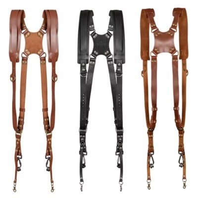Luxury Camera Shoulder Double Strap Harness Quick Release Adjustable Dual Camera Tether Strap for DSLR Camera